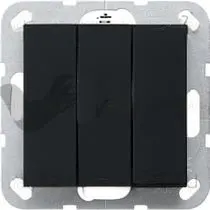 Выключатель трехклавишный Gira, черный матовый 2830005 2830005