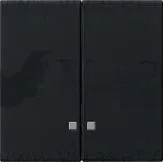 Выключатель двухклавишный с подсветкой Gira 10А/250В, черный матовый 014500+0631005 014500 + 0631005