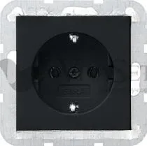 Розетка с заземлением Gira 16А/250В, черный матовый 4188005 4188005
