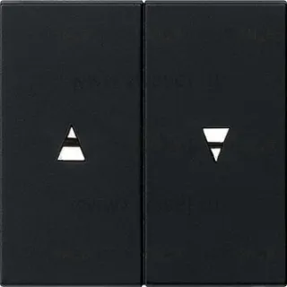 Выключатель управления жалюзи клавишный Gira, 10А/250В, черный матовый 015900+0294005 015900 + 0294005