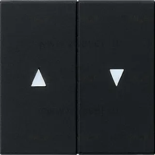 Выключатель управления жалюзи кнопочный Gira, 10А/250В, черный матовый 015800+0294005 015800 + 0294005