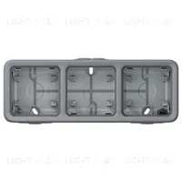 Коробка для накладного монтажа 3 поста Legrand Plexo горизонтальная IP55, серый 69680 69680