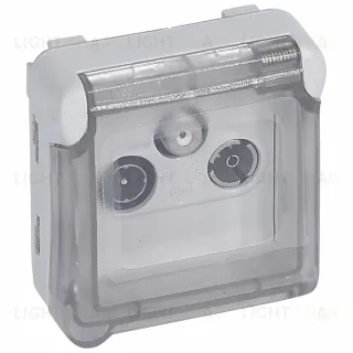 Розетка TV-SAT IP55 Legrand Plexo, серый 69558 69558