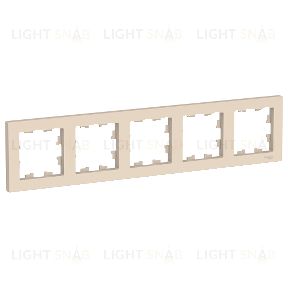 Рамка пятерная Schneider Electric Atlasdesign, бежевый ATN000205 ATN000205