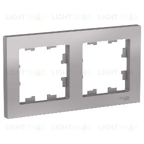 Рамка двойная Schneider Electric Atlasdesign, алюминий ATN000302 ATN000302