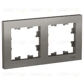 Рамка двойная Schneider Electric Atlasdesign, сталь ATN000902 ATN000902