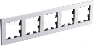 Рамка пятерная Schneider Electric Atlasdesign Nature, серебро металл ATN312105 ATN312105
