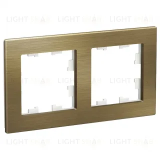 Рамка двойная Schneider Electric Atlasdesign Nature, латунь металл ATN312202 ATN312202