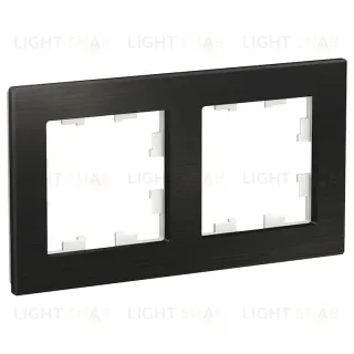 Рамка двойная Schneider Electric Atlasdesign Nature, оникс металл ATN312302 ATN312302