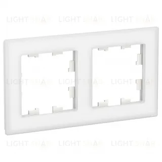 Рамка двойная Schneider Electric Atlasdesign Nature, белое стекло ATN320102 ATN320102