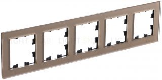 Рамка пятерная Schneider Electric Atlasdesign Nature, шампань стекло ATN320505 ATN320505