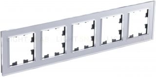 Рамка пятерная Schneider Electric Atlasdesign Nature, алюминий стекло ATN320305 ATN320305