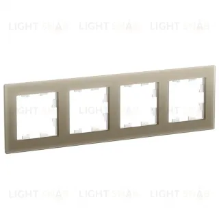 Рамка четверная Schneider Electric Atlasdesign Nature, шампань стекло ATN320504 ATN320504