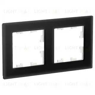 Рамка двойная Schneider Electric Atlasdesign Nature, черное стекло ATN321002 ATN321002