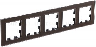 Рамка пятерная Schneider Electric Atlasdesign Nature, мокко стекло ATN320605 ATN320605
