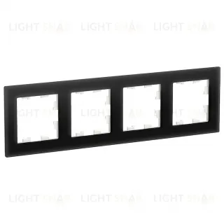 Рамка четверная Schneider Electric Atlasdesign Nature, черное стекло ATN321004 ATN321004
