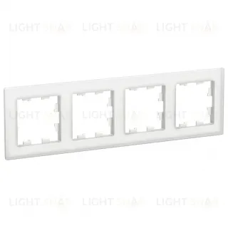 Рамка четверная Schneider Electric Atlasdesign Nature, матовое белое стекло ATN330104 ATN330104