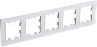 Рамка пятерная Schneider Electric Atlasdesign Nature, матовое белое стекло ATN330105 ATN330105