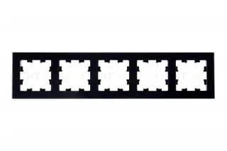 Рамка пятерная Schneider Electric Atlasdesign Nature, натуральное стекло черное ATN361005 ATN361005