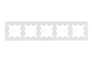 Рамка пятерная Schneider Electric Atlasdesign Nature, натуральное стекло белое ATN360105 ATN360105