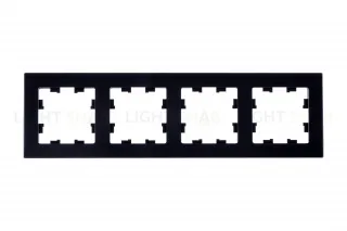 Рамка четверная Schneider Electric Atlasdesign Nature, натуральное стекло черное ATN361004 ATN361004