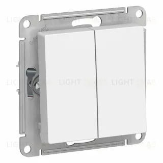 Выключатель 2-клавишный перекрестный (из 3-х мест) Schneider Atlasdesign, 10А/250В, белый ATN000173 ATN000173