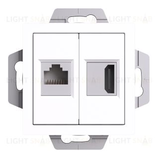 Розетка HDMI + интернет розетка 5 кат., Schneider Electric Atlasdesign, белый ATN000182 ATN000182