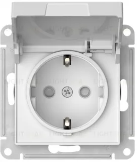 Розетка с заземлением со шторками и крышкой Schneider Electric Atlasdesign 16А IP20, быстрозажим. клем., белый ATN000146S ATN000146S