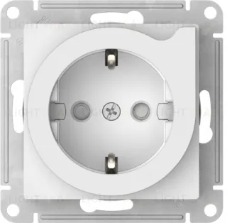 Розетка с заземлением со шторками с выталкивателем Schneider Electric Atlasdesign 16А, быстрозажим. клем., белый ATN000147S ATN000147S