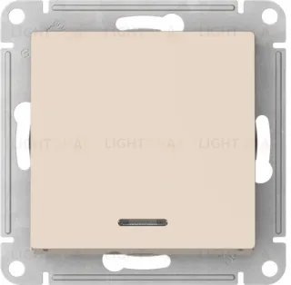 Выключатель одноклавишный с подсветкой Schneider Atlasdesign 10А, быстрозажим. клем., бежевый ATN000213S ATN000213S
