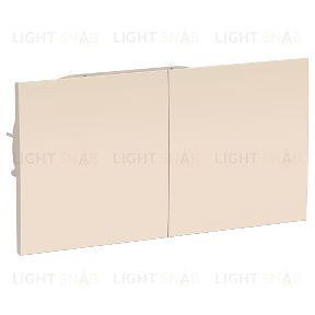 Розетка двойная с заземлением со шторками с развижной крышкой в сборе Schneider Atlasdesign, бежевый ATN000228 ATN000228