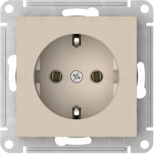 Розетка с заземлением Schneider Electric Atlasdesign 16А, быстрозажим. клем., песочный ATN001243S ATN001243S