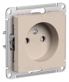 Розетка без заземления со шторками Schneider Electric Atlasdesign 16А, песочный ATN001249 ATN001249