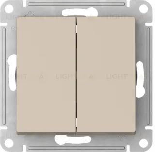 Выключатель двухклавишный Schneider Atlasdesign 10А, быстрозажим. клем., песочный ATN001251S ATN001251S