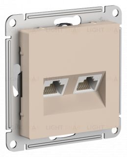 Розетка компьютерная двойная Schneider Electric Atlasdesign RJ45 5 кат., песочный ATN001285 ATN001285