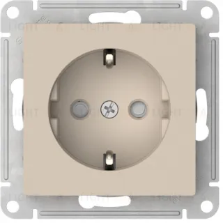 Розетка с заземлением со шторками Schneider Electric Atlasdesign 16А, быстрозажим. клем., песочный ATN001245S ATN001245S
