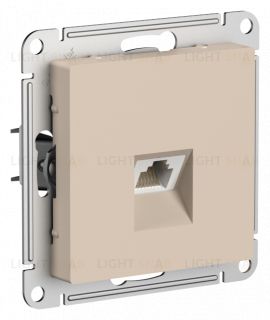 Розетка компьютерная одинарная Schneider Electric Atlasdesign RJ45 5 кат., песочный ATN001283 ATN001283