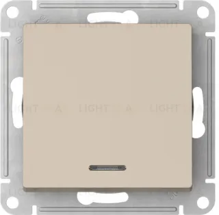 Выключатель одноклавишный проходной с подсветкой Schneider Atlasdesign 10А, быстрозажим. клем., песочный ATN001263S ATN001263S