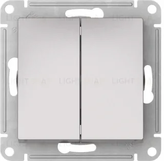 Выключатель двухклавишный Schneider Atlasdesign 10А IP44, быстрозажим. клем., алюминий ATN440351S ATN440351S