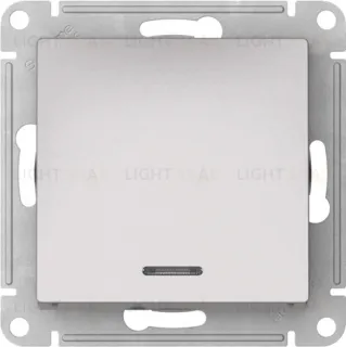 Выключатель одноклавишный проходной с подсветкой Schneider Atlasdesign 10А, быстрозажим. клем., алюминий ATN000363S ATN000363S