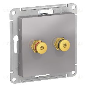 Розетка акустическая двойная Schneider Atlasdesign, алюминий ATN000387 ATN000387