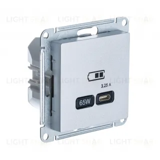 Розетка USB для зарядки Schneider Atlasdesign тип-C 65W высокоскор.заряд. QC, PD, алюминий ATN000327 ATN000327