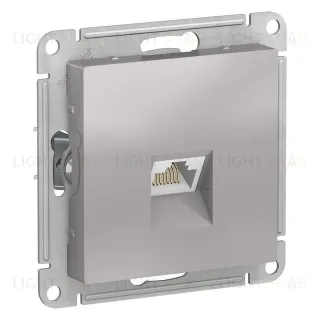 Розетка компьютерная одинарная Schneider Electric Atlasdesign RJ45 6A кат., алюминий ATN000386 ATN000386