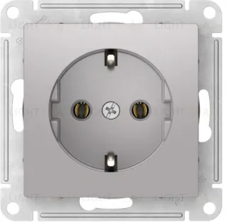 Розетка с заземлением Schneider Electric Atlasdesign 16А, быстрозажим. клем., алюминий ATN000343S ATN000343S