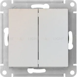 Выключатель двухклавишный Schneider Atlasdesign 10А, быстрозажим. клем., жемчуг ATN000451S ATN000451S