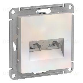 Розетка компьютерная двойная Schneider Electric Atlasdesign RJ45 5 кат., жемчуг ATN000485 ATN000485