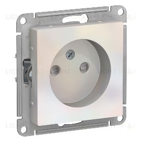 Розетка без заземления со шторками Schneider Electric Atlasdesign 16А, жемчуг ATN000449 ATN000449