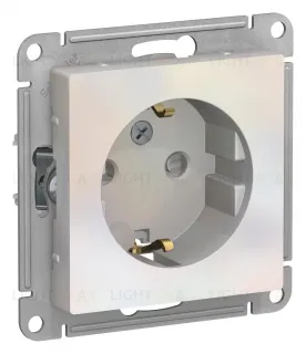 Розетка с заземлением со шторками Schneider Electric Atlasdesign 16А, жемчуг ATN000445 ATN000445