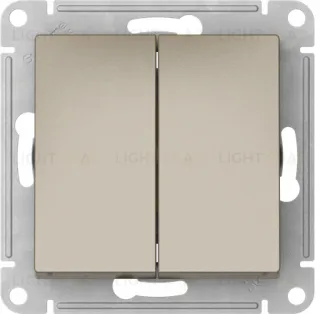 Выключатель двухклавишный Schneider Atlasdesign 10А, быстрозажим. клем., шампань ATN000551S ATN000551S