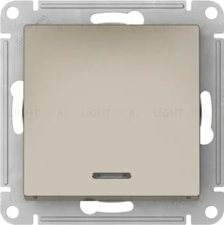 Выключатель одноклавишный с подсветкой Schneider Atlasdesign 10А, быстрозажим. клем., шампань ATN000513S ATN000513S